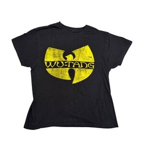 Wu Tang Clan Graphic T Shirt Black Yellow Logo Mens Size Large